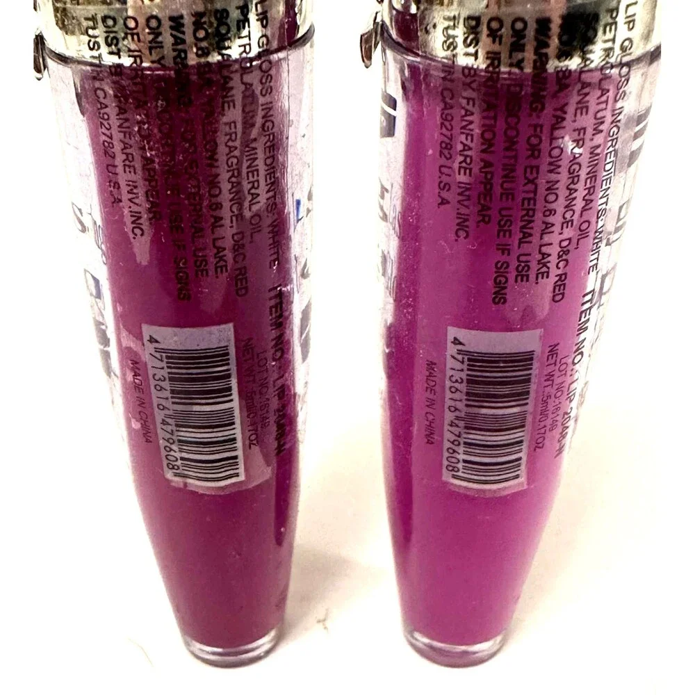 2x Amuse Long Lasting Lip Gloss Lipstick Purple/Pink New Sealed